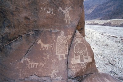Rock Carvings, Chilas, Karakoram, Pakistan by Unknown